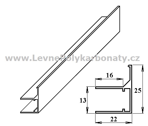 Ukončovací/okrajový AL-F/R profil na tl. 10 mm ELOX BRONZ - délka 4260 mm