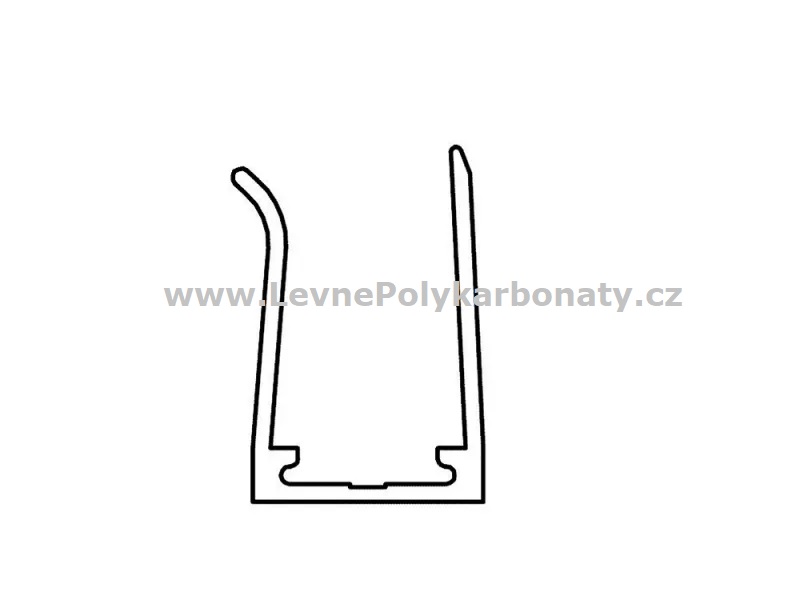 Ukončovací/okrajový AL-U profil na tl. 10 mm ELOX STŘÍBRNÝ - délka 6400 mm