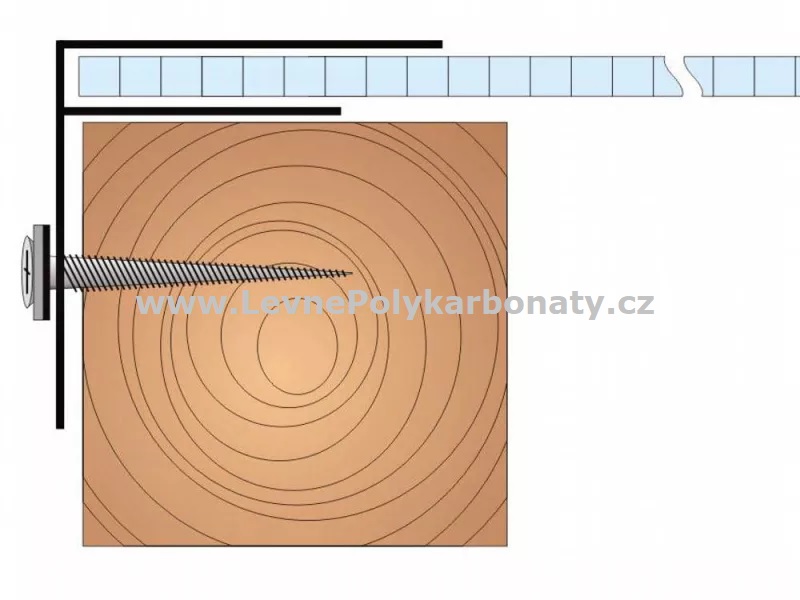Ukončovací/okrajový AL-F profil na tl. 16 mm ELOX STŘÍBRNÝ - délka 3000 mm