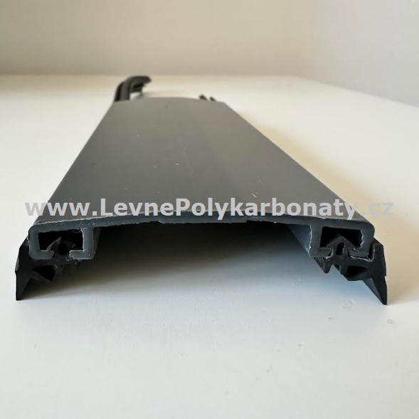 Spojovací AL-OBLÁ krycí přítlačná lišta 60/9 mm ELOX ANTRACIT - délka 3500 mm