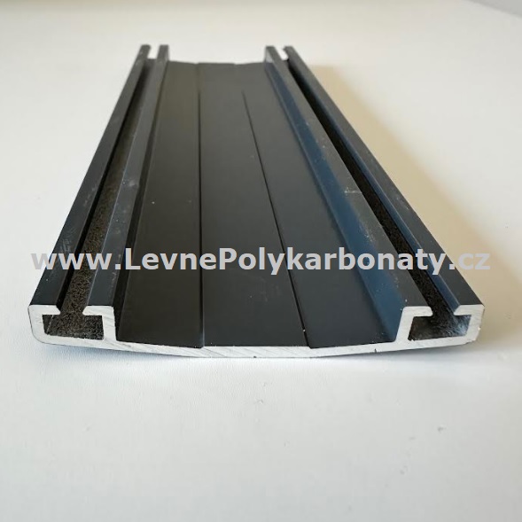 Spojovací AL-OBLÁ krycí přítlačná lišta 60/9 mm ELOX ANTRACIT - délka 3500 mm