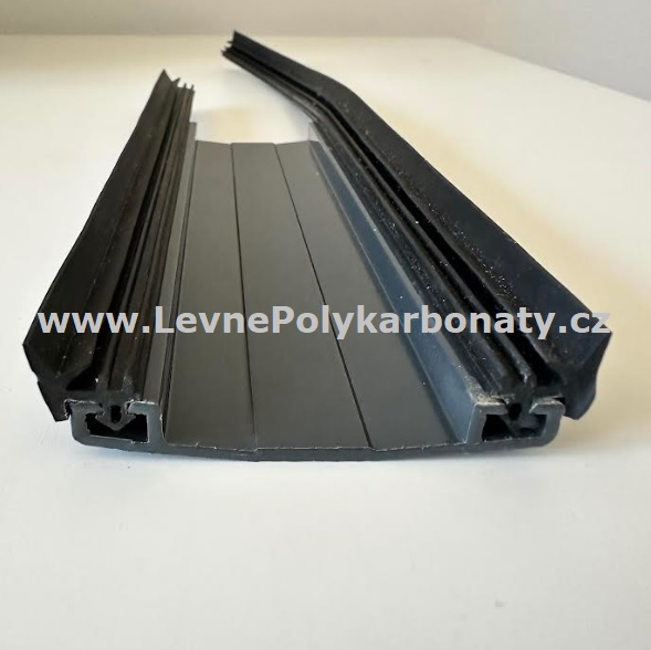 Spojovací AL-OBLÁ krycí přítlačná lišta 60/9 mm ELOX ANTRACIT - délka 6000 mm