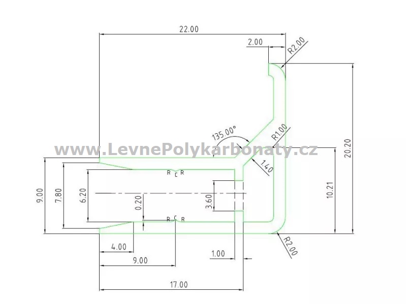 Ukončovací/okrajový AL-F/R profil na tl. 6 mm ELOX BRONZ - délka 6400 mm