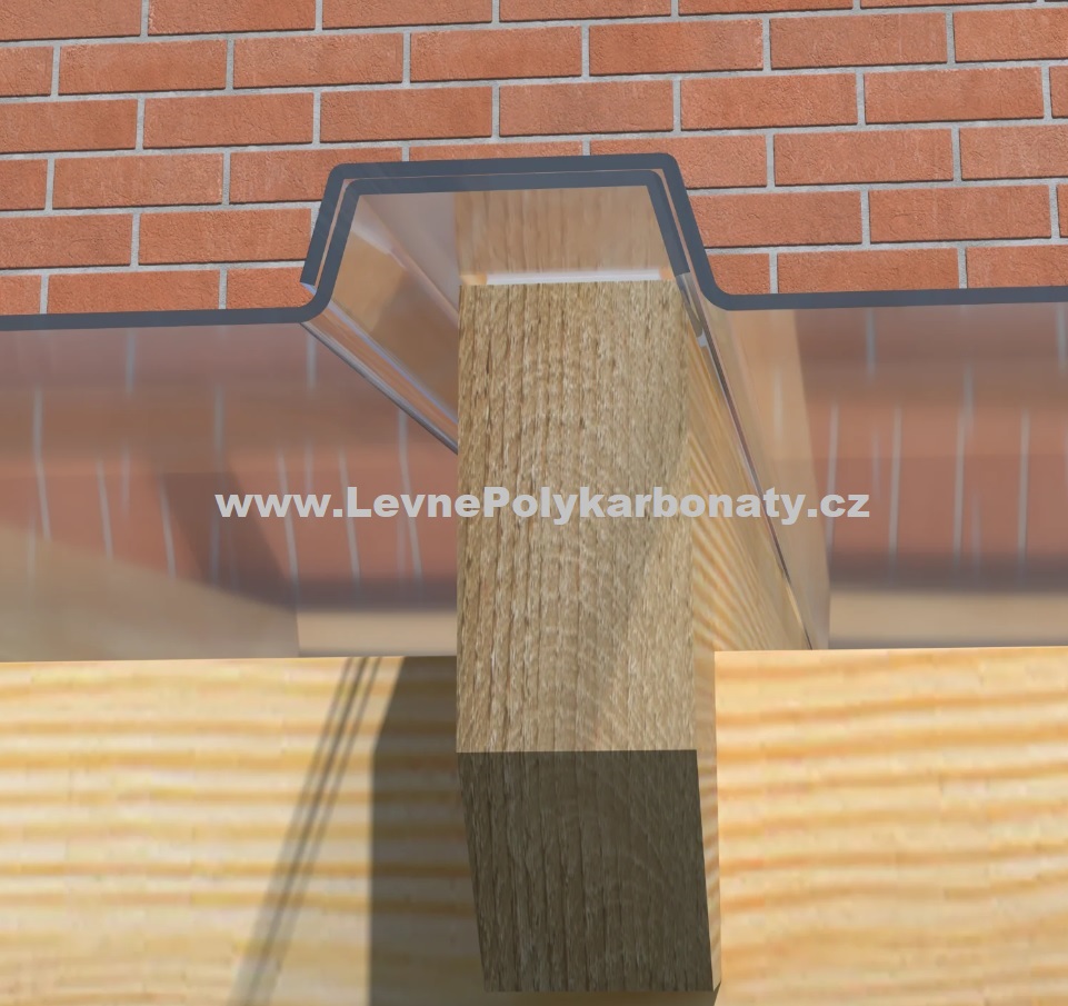 Trapézový polykarbonát 3 mm GUTTA GLAZE ČIRÁ - šíře 0,688 m x délka 3,5 m (2,41 m2)