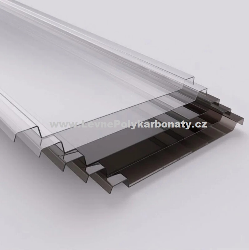Trapézový polykarbonát 3 mm GUTTA GLAZE ČIRÁ - šíře 0,688 m x délka 4 m (2,76 m2)