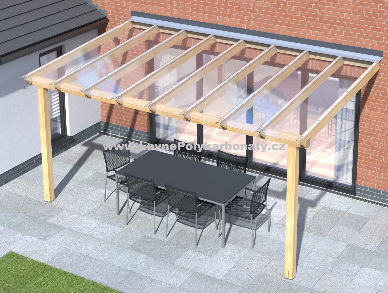 Trapézový polykarbonát 3 mm GUTTA GLAZE ČIRÁ - šíře 0,688 m x délka 4 m (2,76 m2)