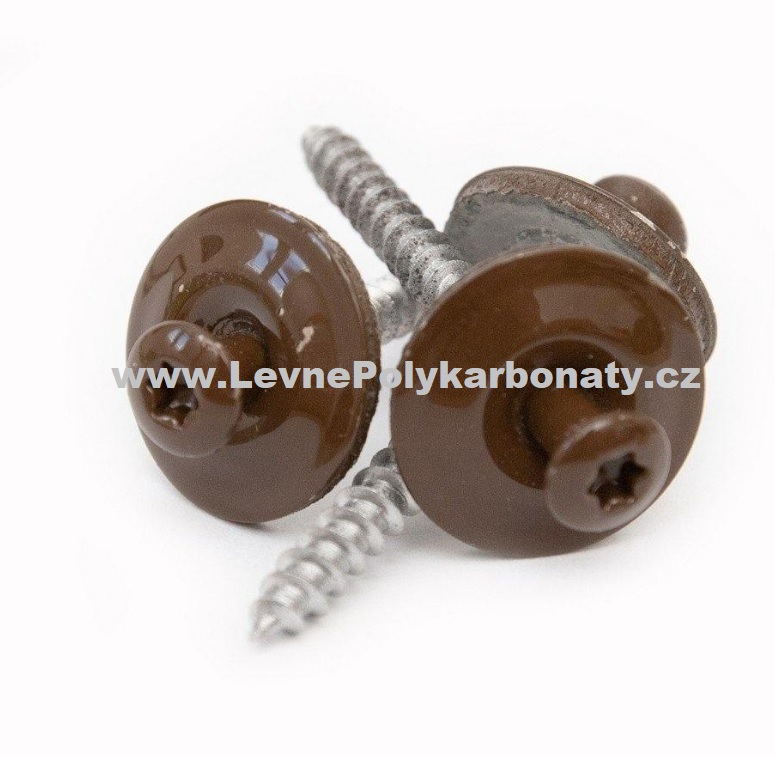 Vrut nerez do DŘEVA s podložkou s EPDM BRONZ - š. 4,5 mm x dl. 45 mm (100 ks)