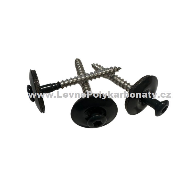 Vrut nerez do DŘEVA s podložkou s EPDM ANTRACIT - š. 4,5 mm x dl. 45 mm (20 ks)