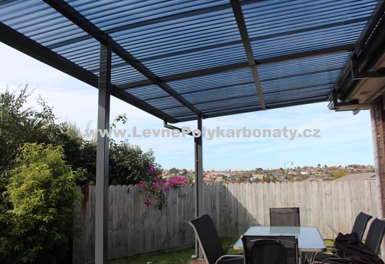 Trapézový polykarbonát 0,8 mm GUTTA MAKRO ANTRACIT - šíře 1,06 m x délka 5 m (5,3 m2)