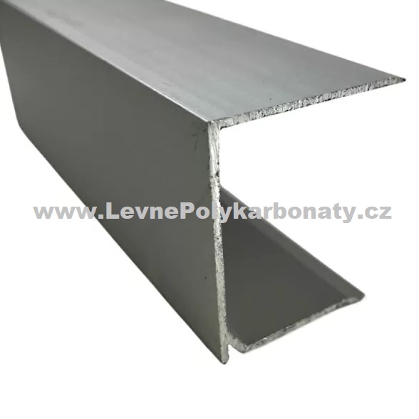 Ukončovací/okrajový AL-U profil na tl. 25 mm ELOX STŘÍBRNÝ - délka 6400 mm