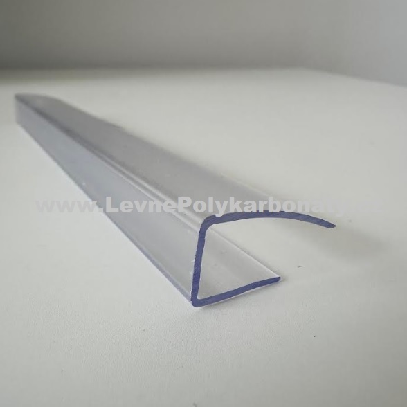 Ukončovací/okrajový PC-U profil na tl. 8 mm ČIRÁ - délka 2100 mm