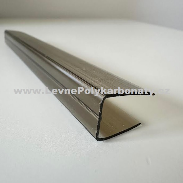 Ukončovací/okrajový PC-U profil na tl. 16 mm BRONZ - délka 6000 mm