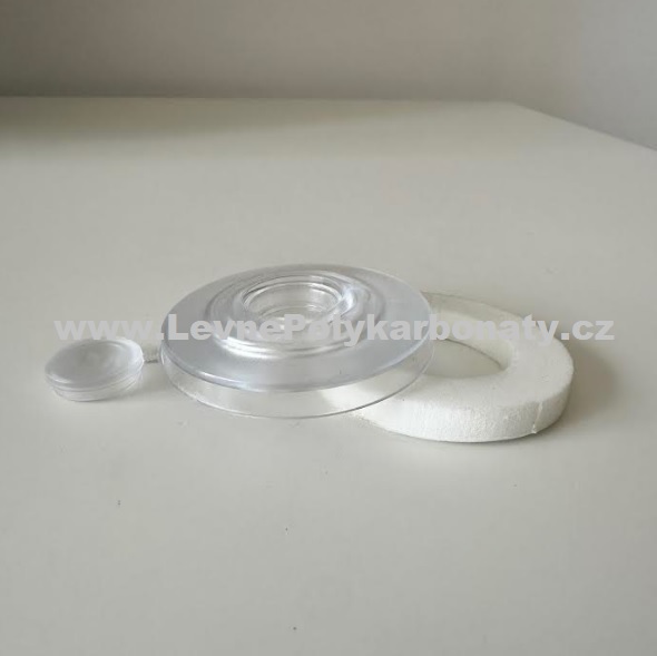 Vruty/přítlačný upevňovací terčík ČIRÝ s těsněním bez vrutu - průměr 50 mm