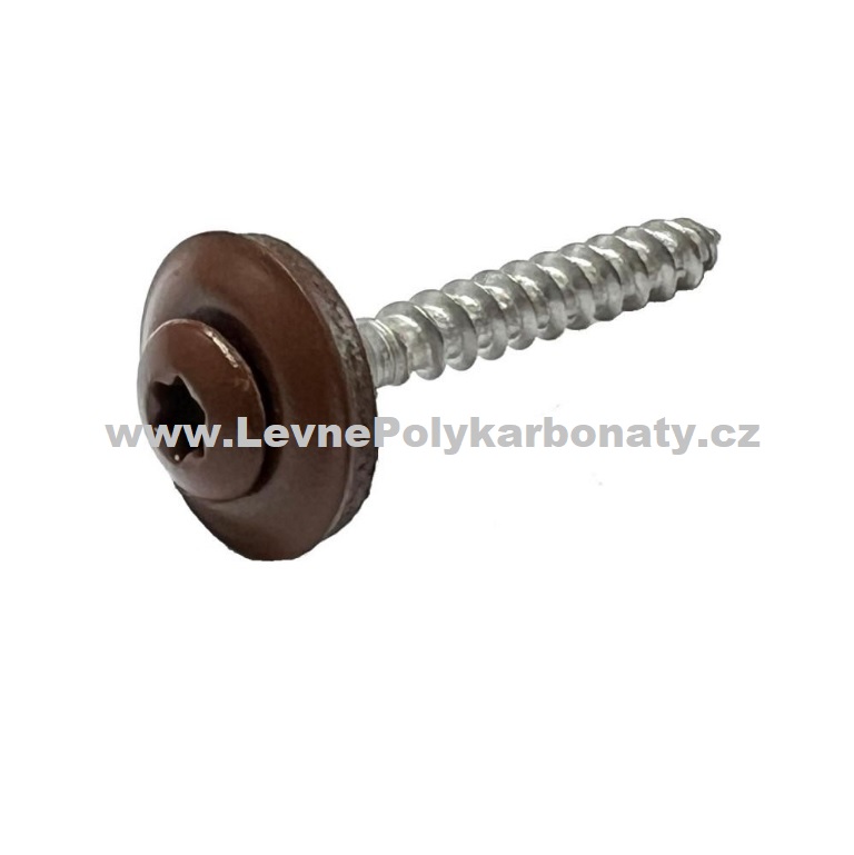 Vrut nerez do DŘEVA s podložkou s EPDM BRONZ - š. 4,5 mm x dl. 80 mm (100 ks)