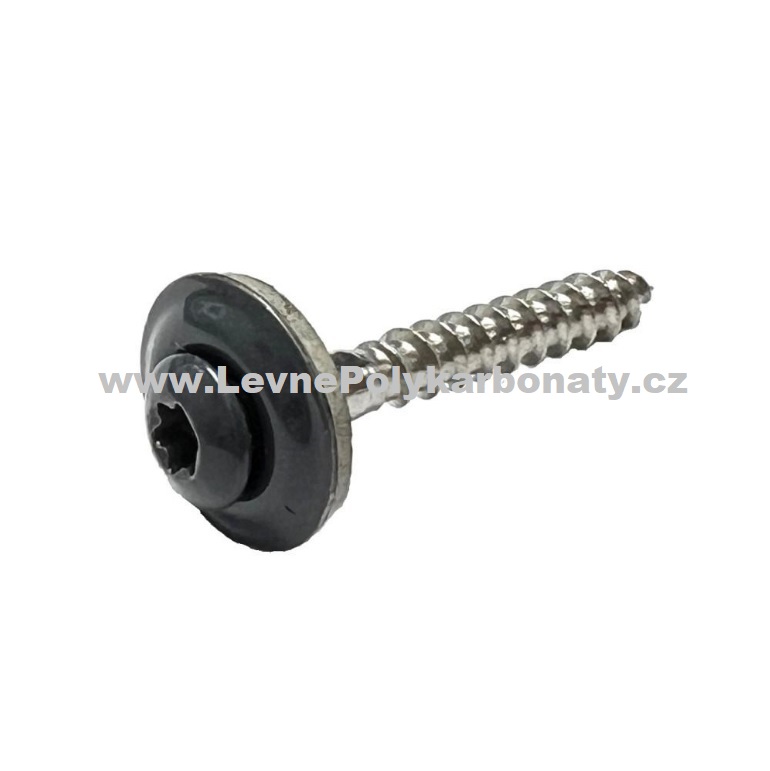 Vrut nerez do DŘEVA s podložkou s EPDM ANTRACIT - š. 4,5 mm x dl. 45 mm (20 ks)