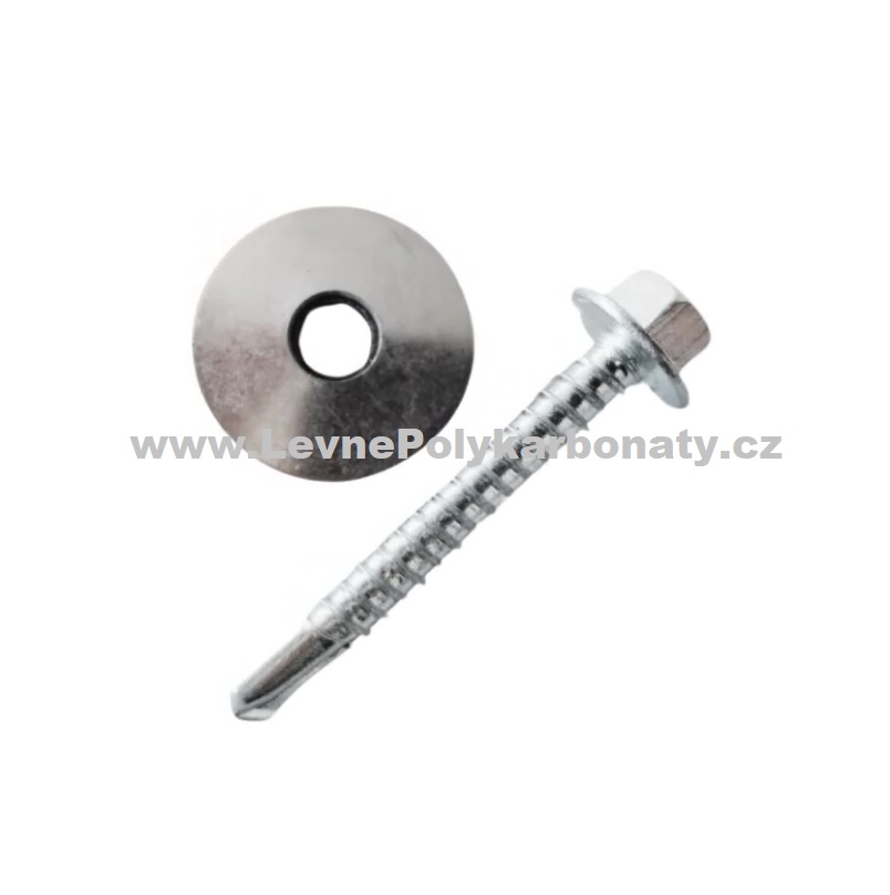 Vrut nerez do ŽELEZA A2 bimetal STŘÍBRNÝ s EPDM - š. 5,5 mm x dl. 50 mm (20 ks)